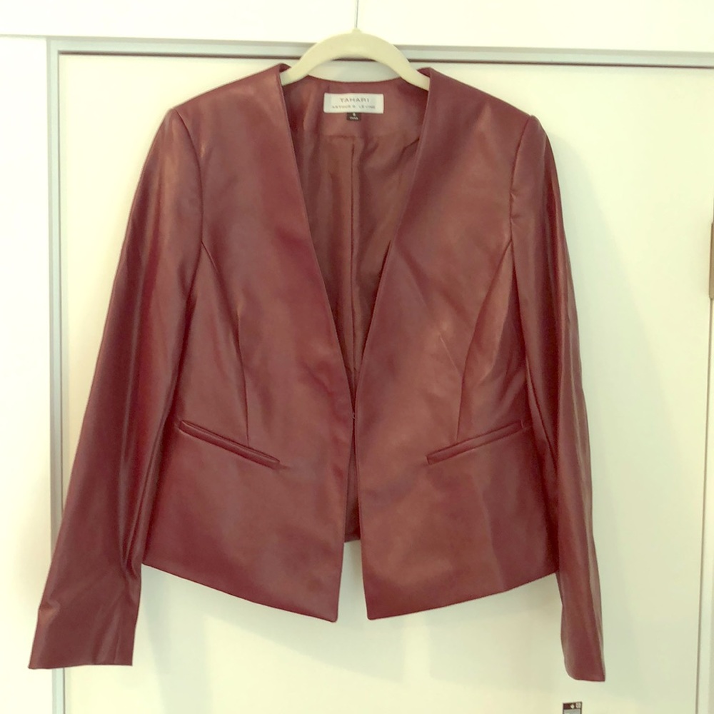 Burgundy pleather jacket